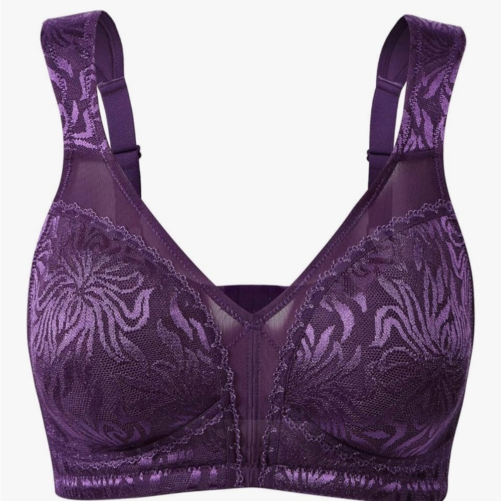 Wingslove Full Coverage Plus Size Bra Non Padded Wireless Minimizer Bra, 46G
